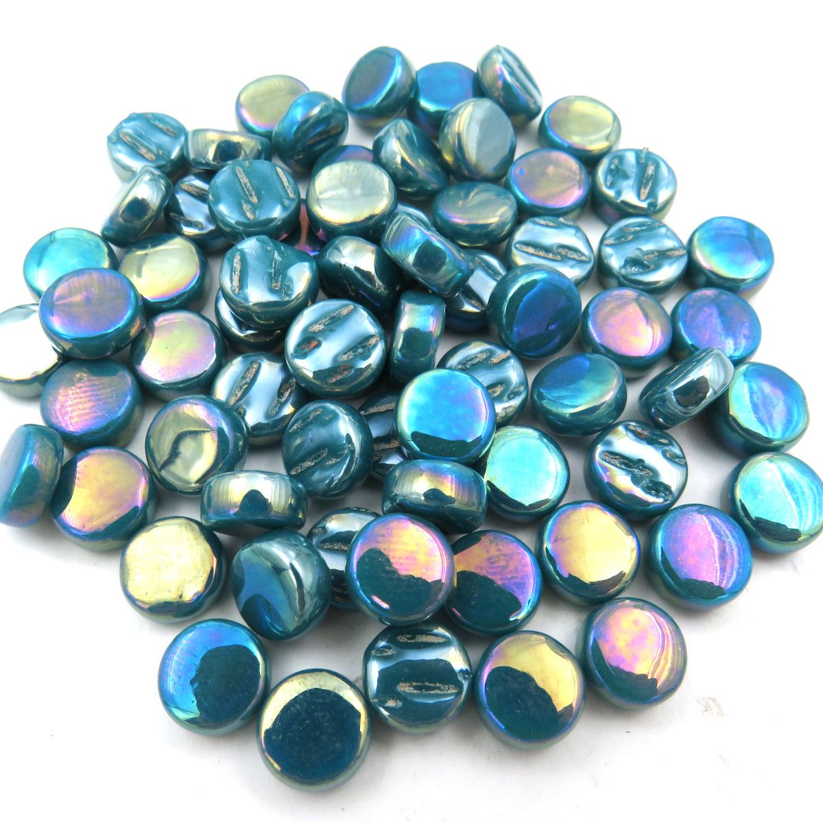 8mm Mini Round Glass Tiles - Pearlised Finish
