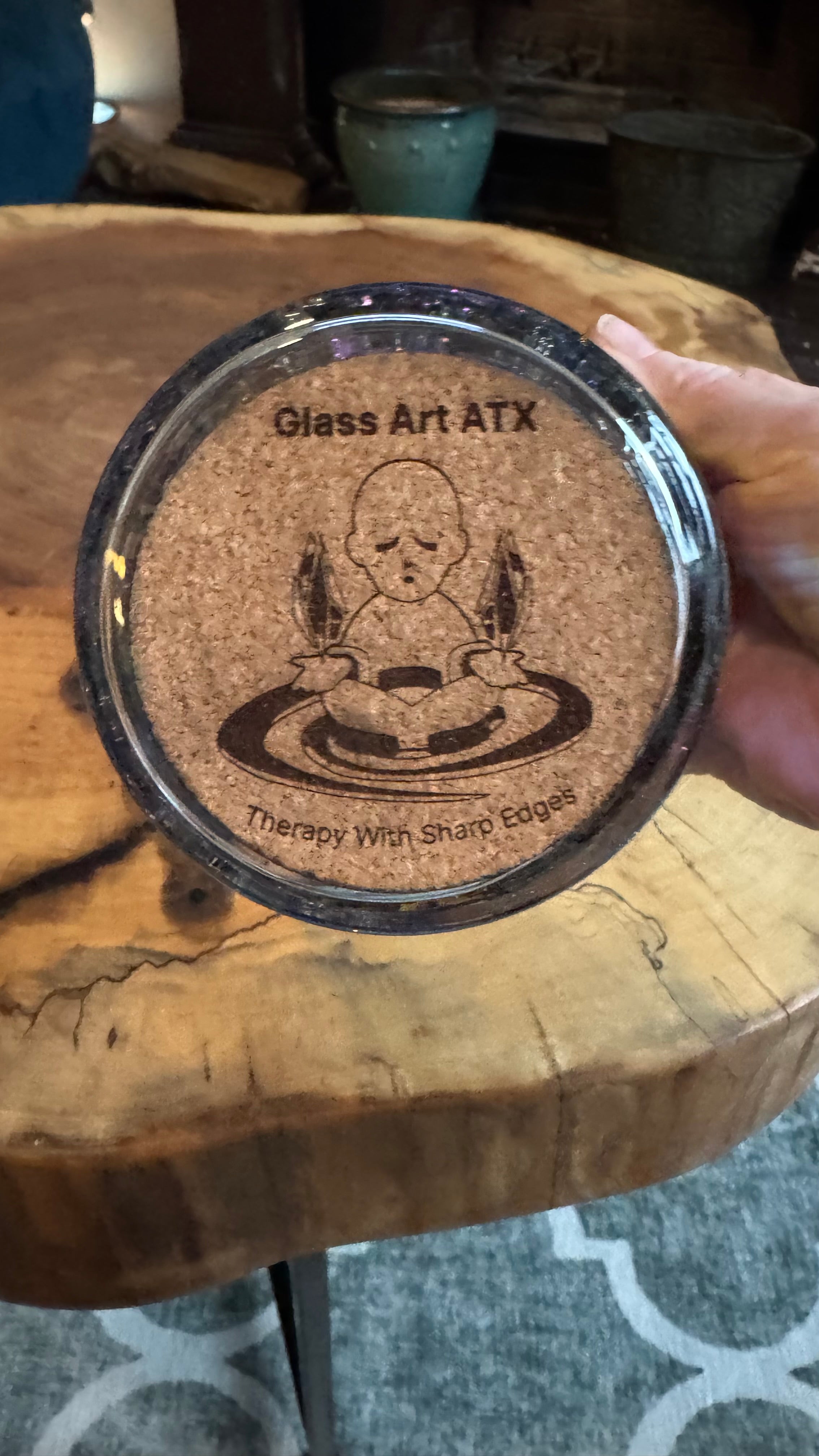 "Flower Pot" Dichroic Mosaic Candleholder