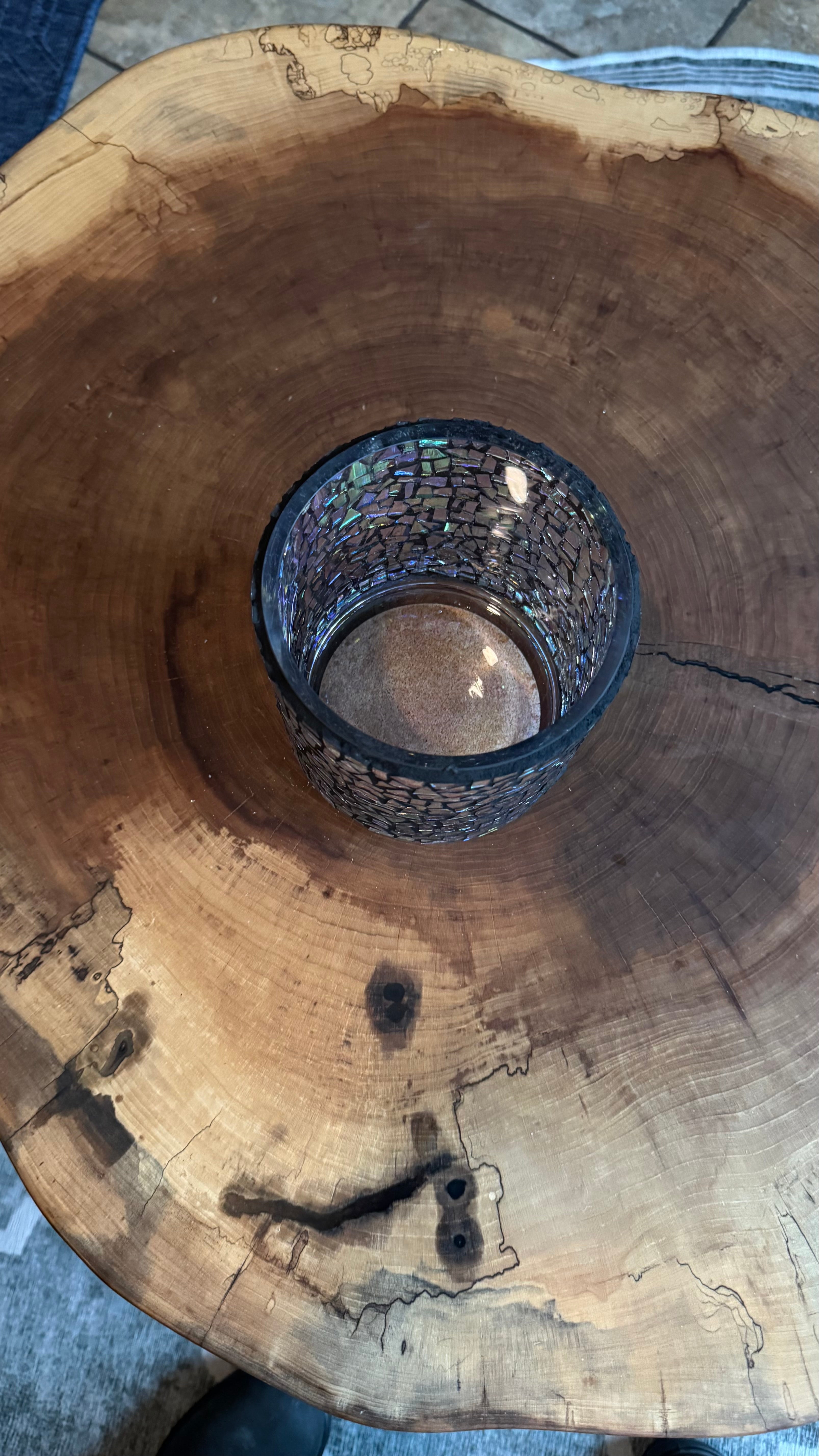 "Flower Pot" Dichroic Mosaic Candleholder