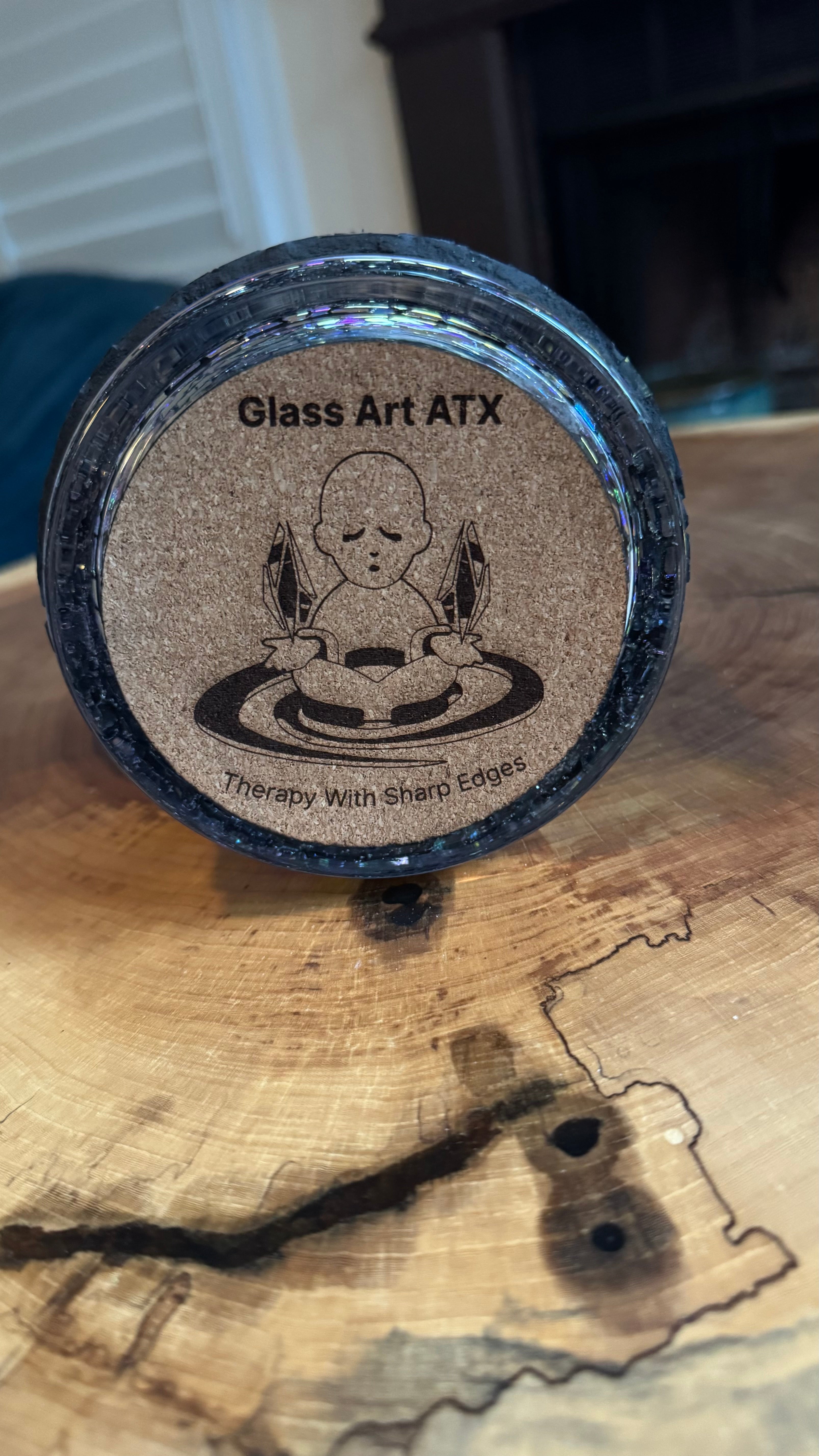 Tall Cylinder Dichroic Mosaic Candleholders