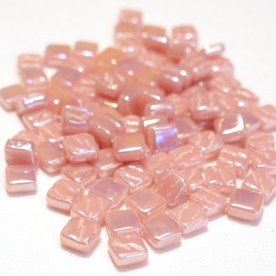 8mm Mini Square Glass Tiles - Pearlised Finish (Iridescent)