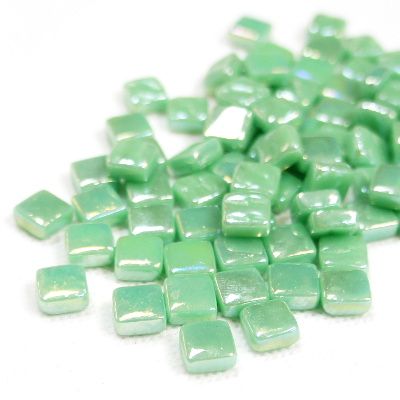 8mm Mini Square Glass Tiles - Pearlised Finish (Iridescent)