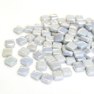 8mm Mini Square Glass Tiles - Pearlised Finish (Iridescent)