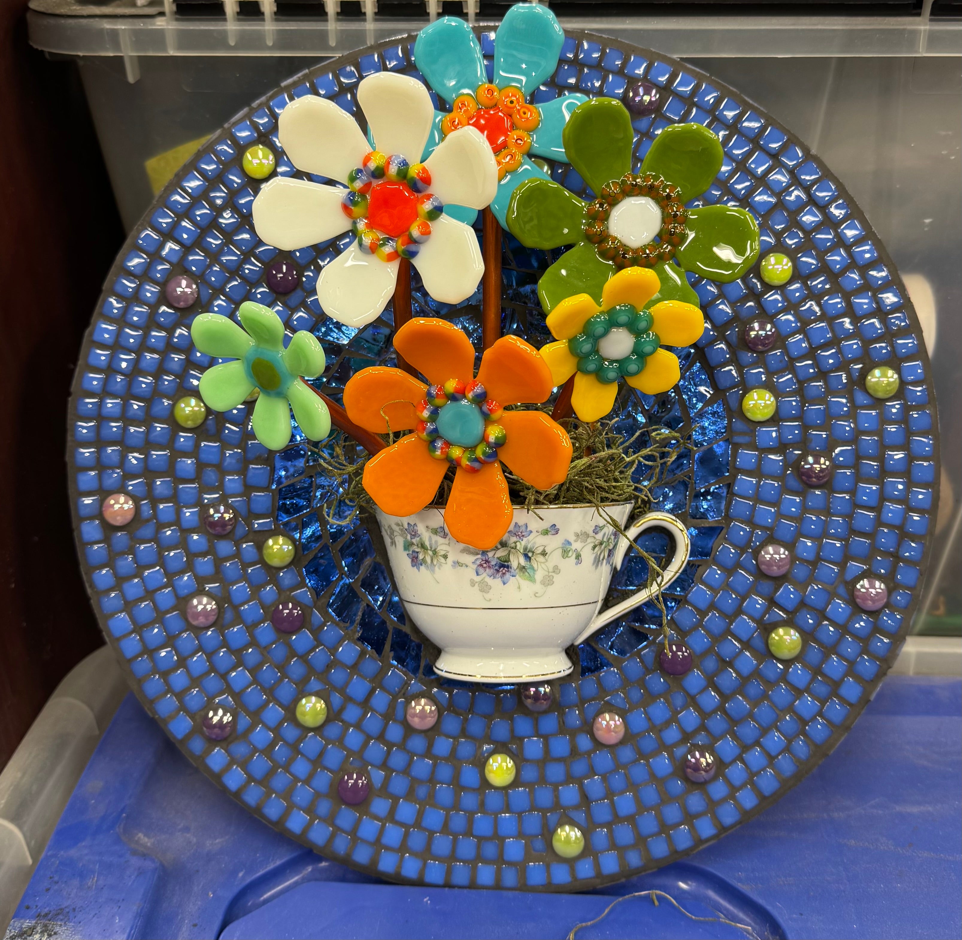 Teacup Mosaic - Blue