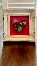 Framed Heart - Poppies on Red
