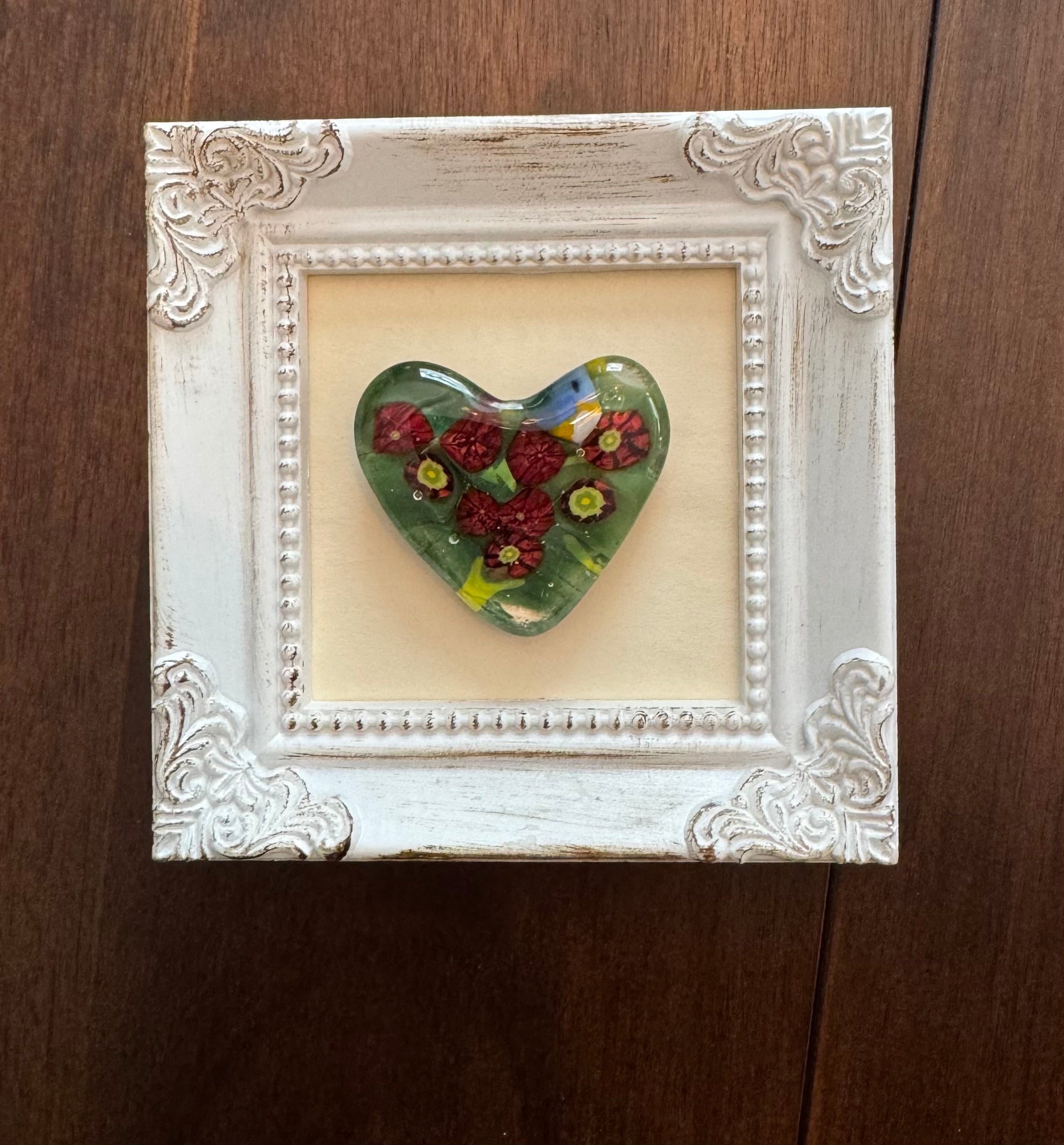 Framed Heart - Poppy and Bluebird