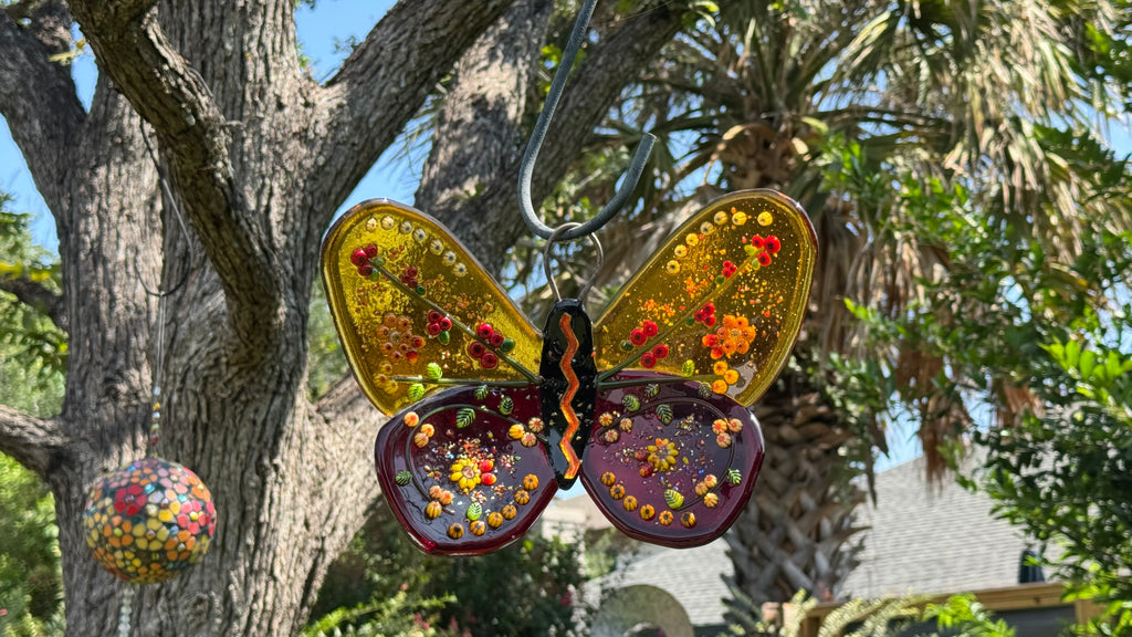 Glass Butterfly - Garnet Glow