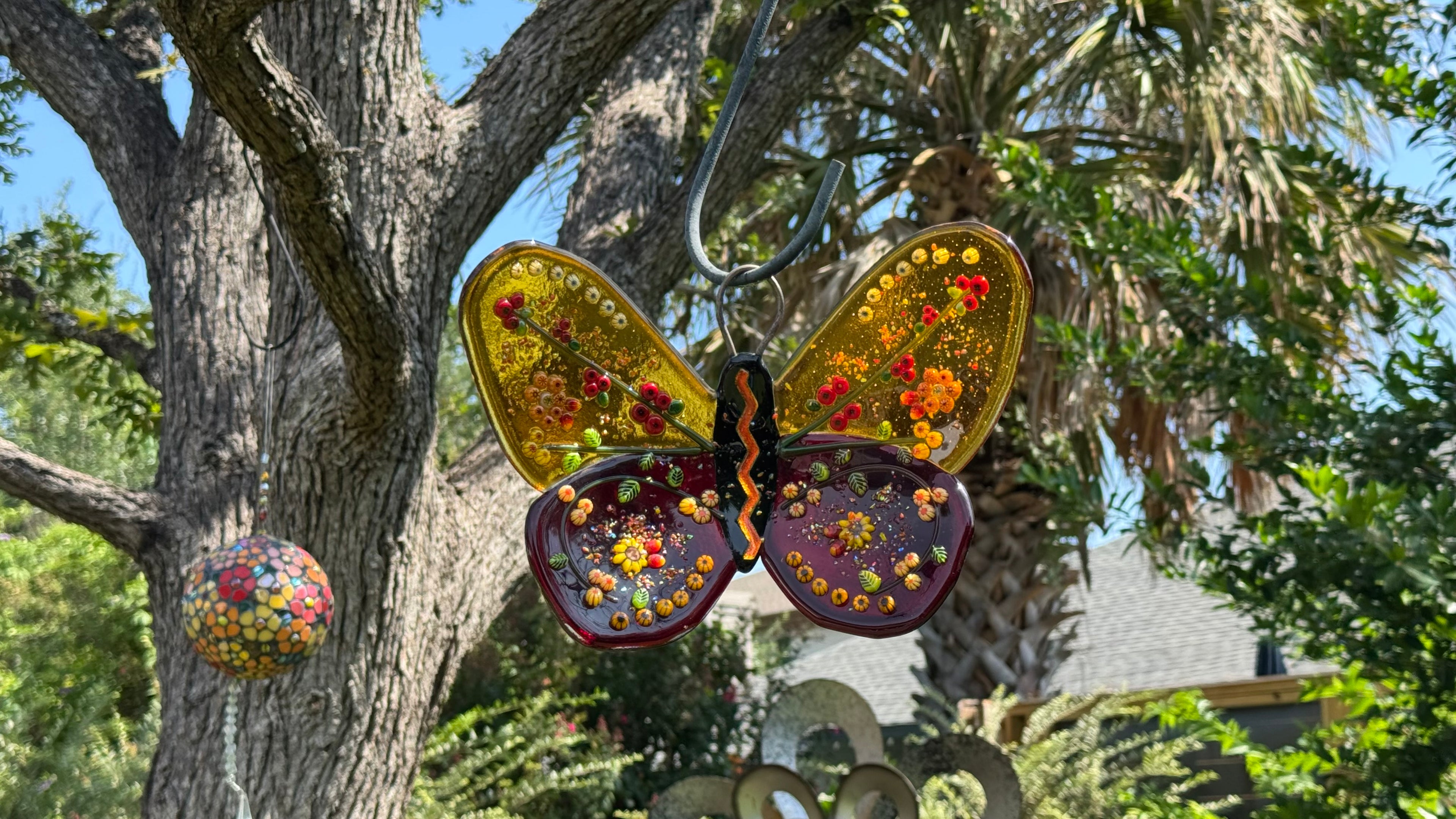 Glass Butterfly - Garnet Glow