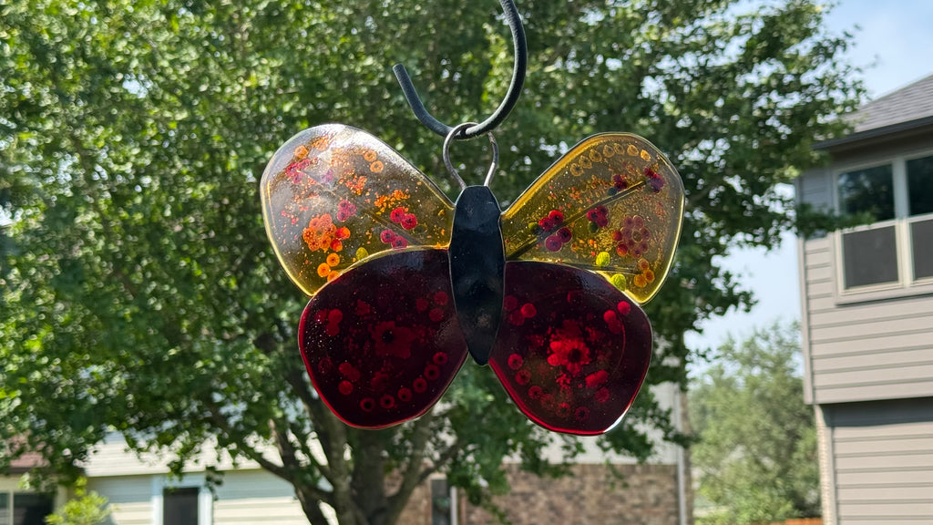 Glass Butterfly - Garnet Glow