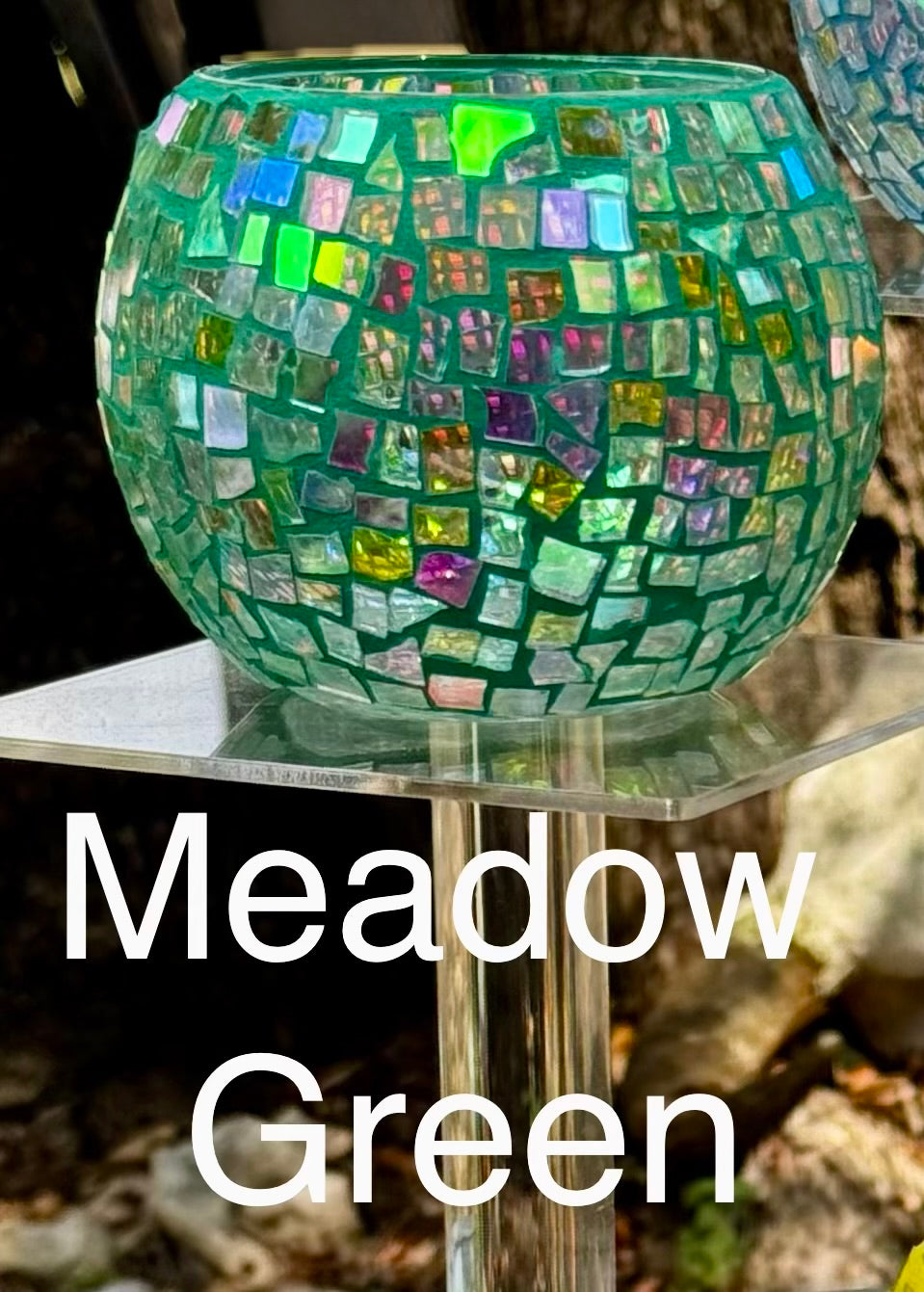 Rose Bowl Dichroic Mosaic Candleholders
