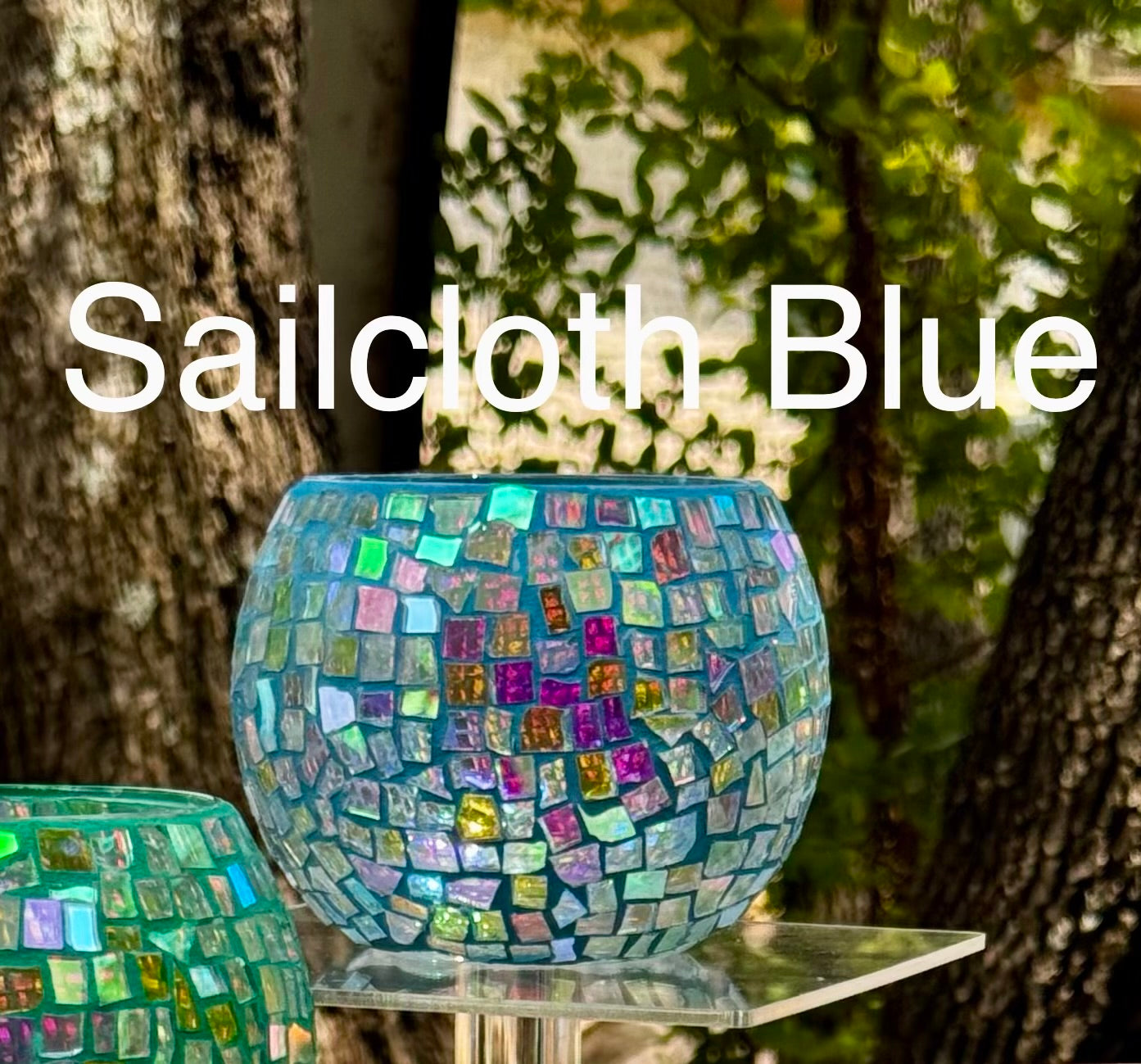 Rose Bowl Dichroic Mosaic Candleholders