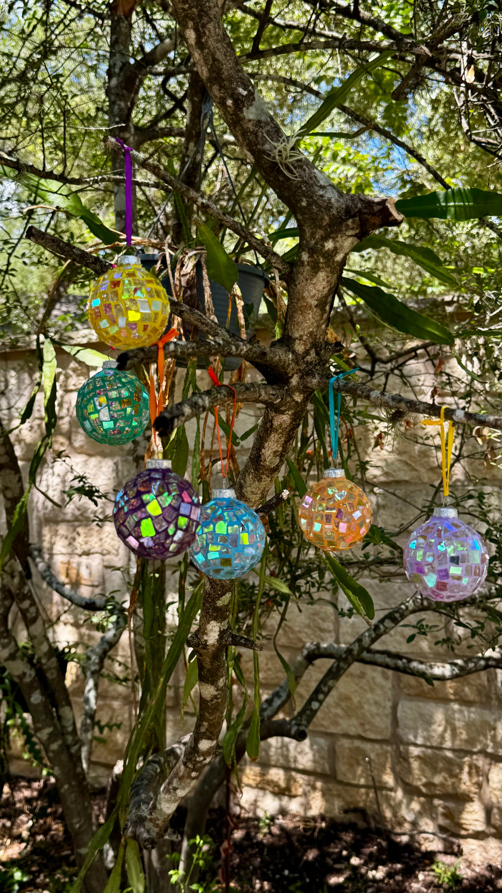 Dichroic Glass Mosaic Ball Ornament