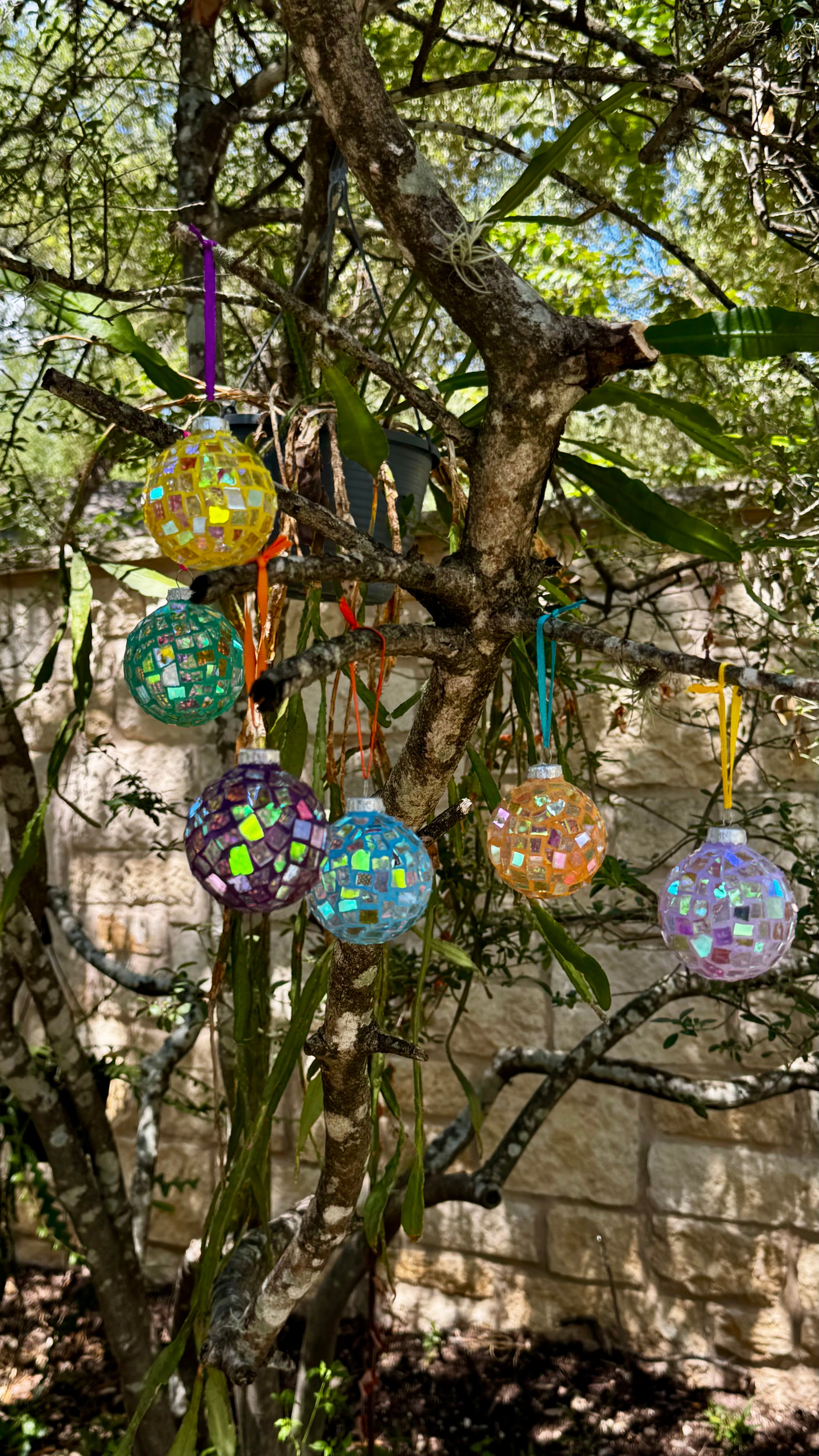 Dichroic Glass Mosaic Ball Ornament