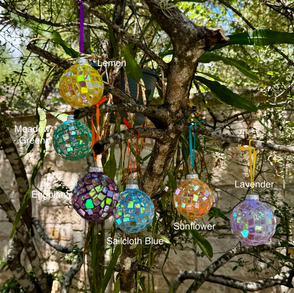 Dichroic Glass Mosaic Ball Ornament