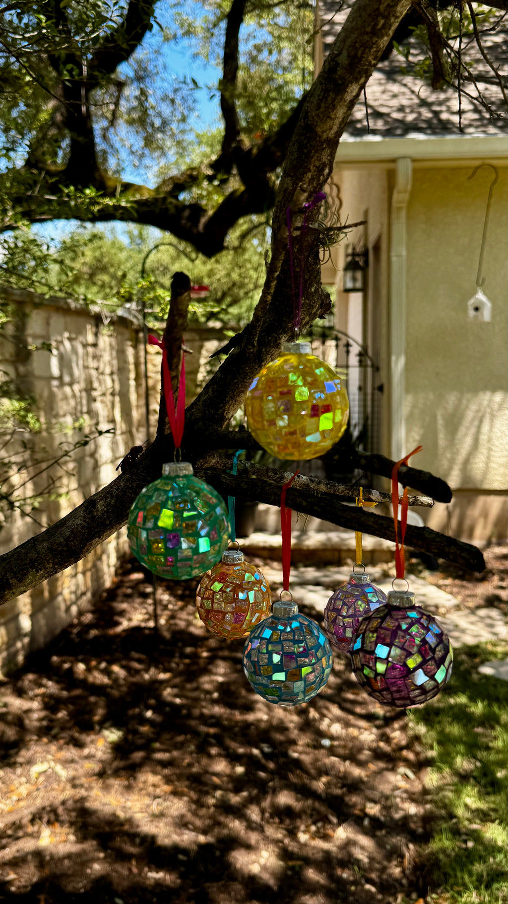 Dichroic Glass Mosaic Ball Ornament