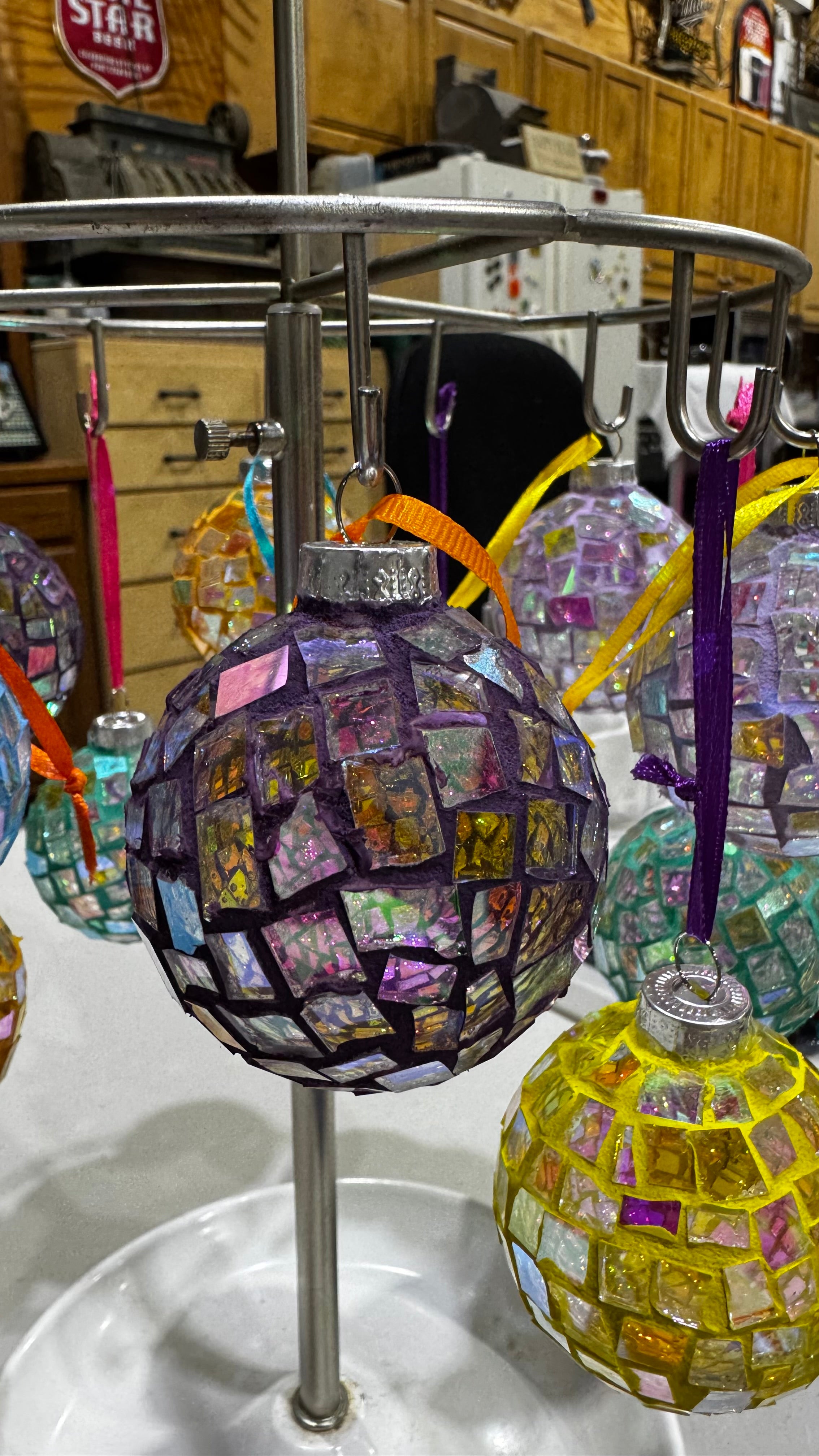Dichroic Glass Mosaic Ball Ornament