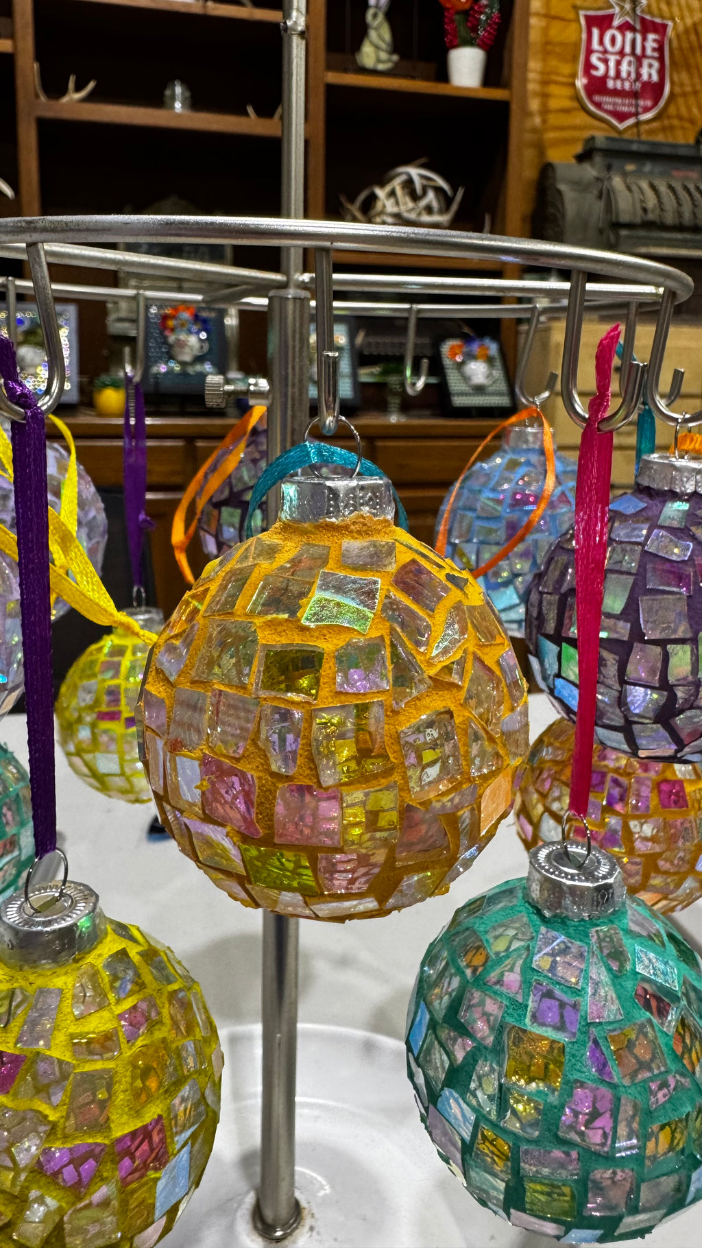 Dichroic Glass Mosaic Ball Ornament