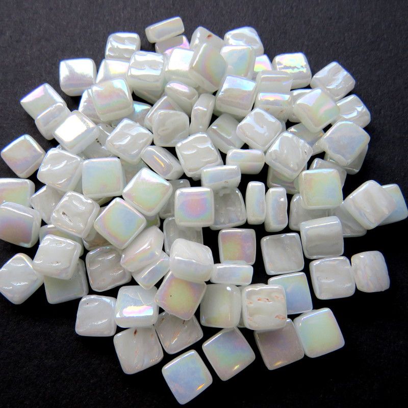 Iridized White Mini Tiles