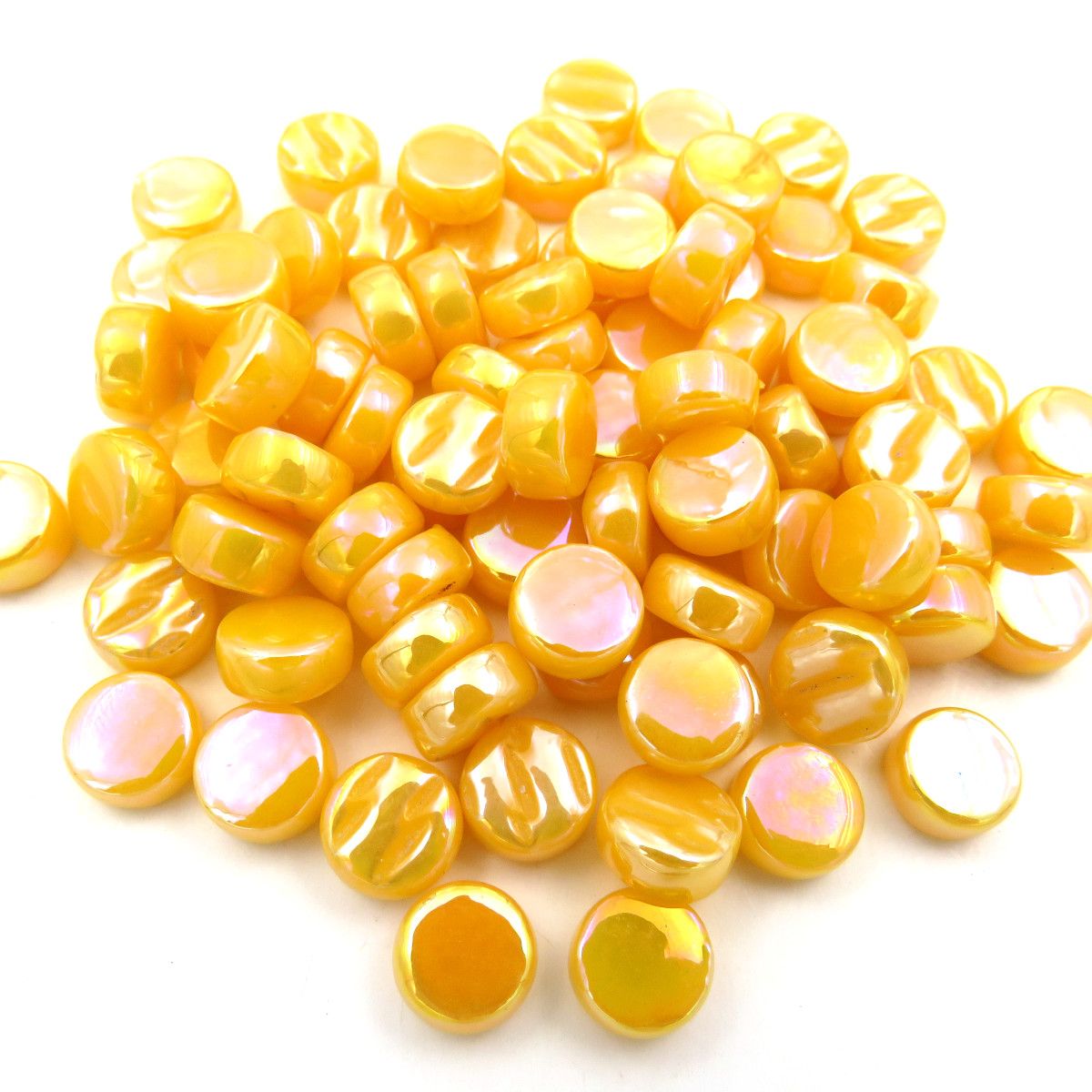 8mm Mini Round Glass Tiles - Pearlised Finish