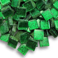Glass Glitter Tiles - Emerald