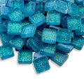 Glass Glitter Tiles - Aqua