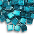 Glass Glitter Tiles - Dark Aqua