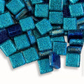 Glass Glitter Tiles - Saphire