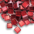Glass Glitter Tiles - Ruby