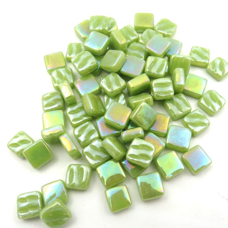 8mm Mini Square Glass Tiles - Pearlised Finish (Iridescent)