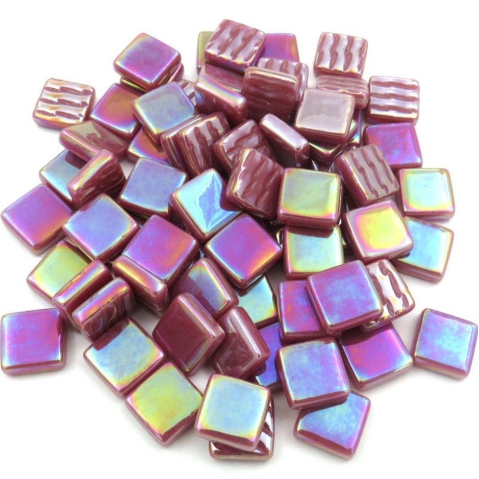 12mm Square Glass Tiles - Iridised Finish